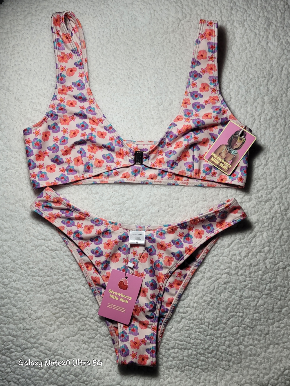 NWT Strawberry Milk Mob Flower Dance Bikini Set Medium M Floral Swim